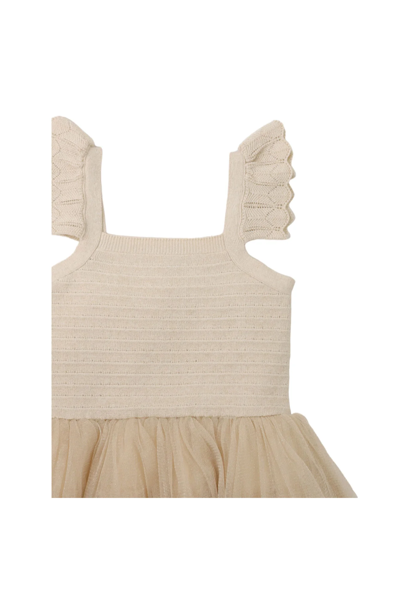 Gingersnaps Ruffle Sleeve Knit Dress with Tier Tulle Skirt - Image 64