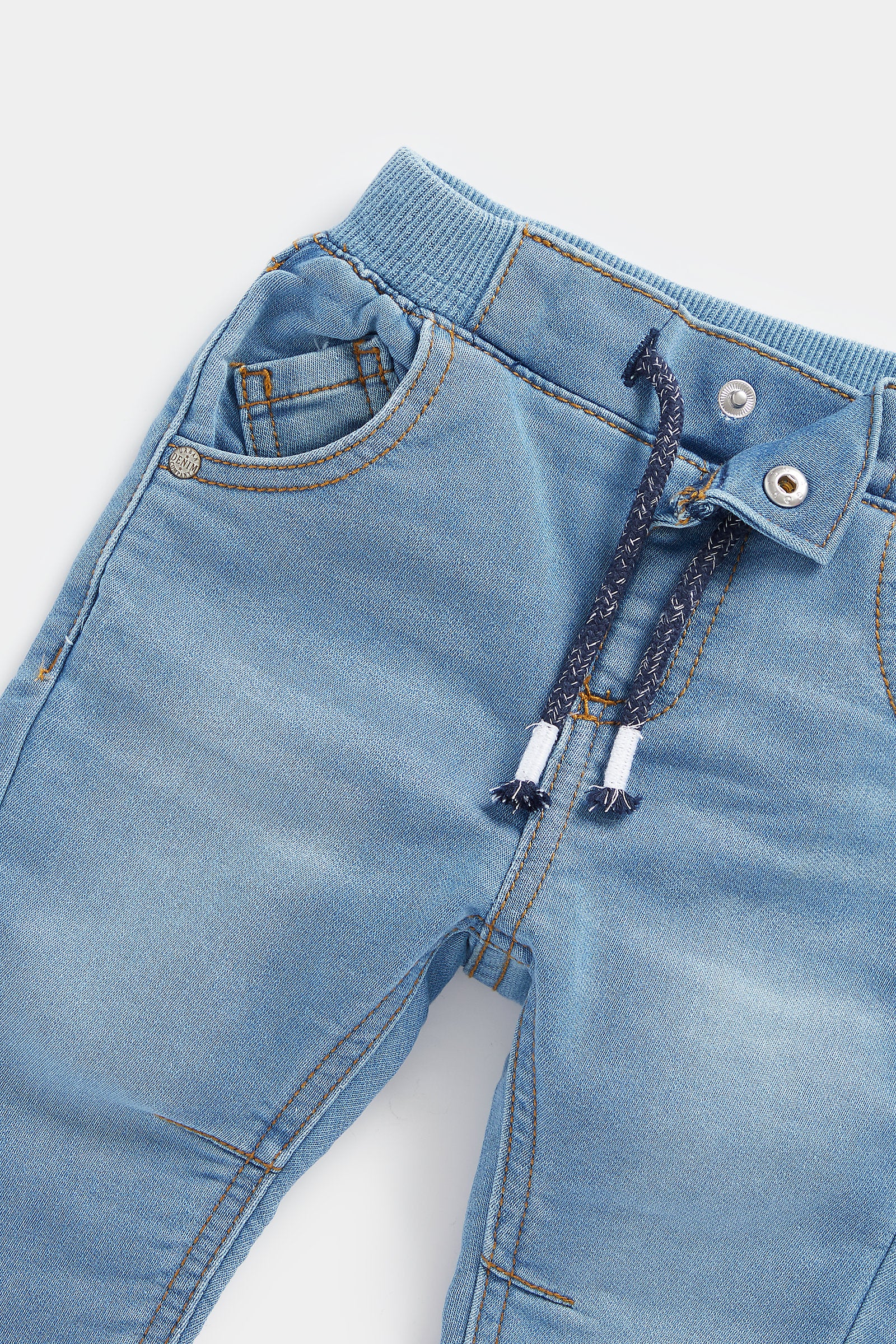 Mothercare Light-Wash Rib-Waist Jeans - Image 3