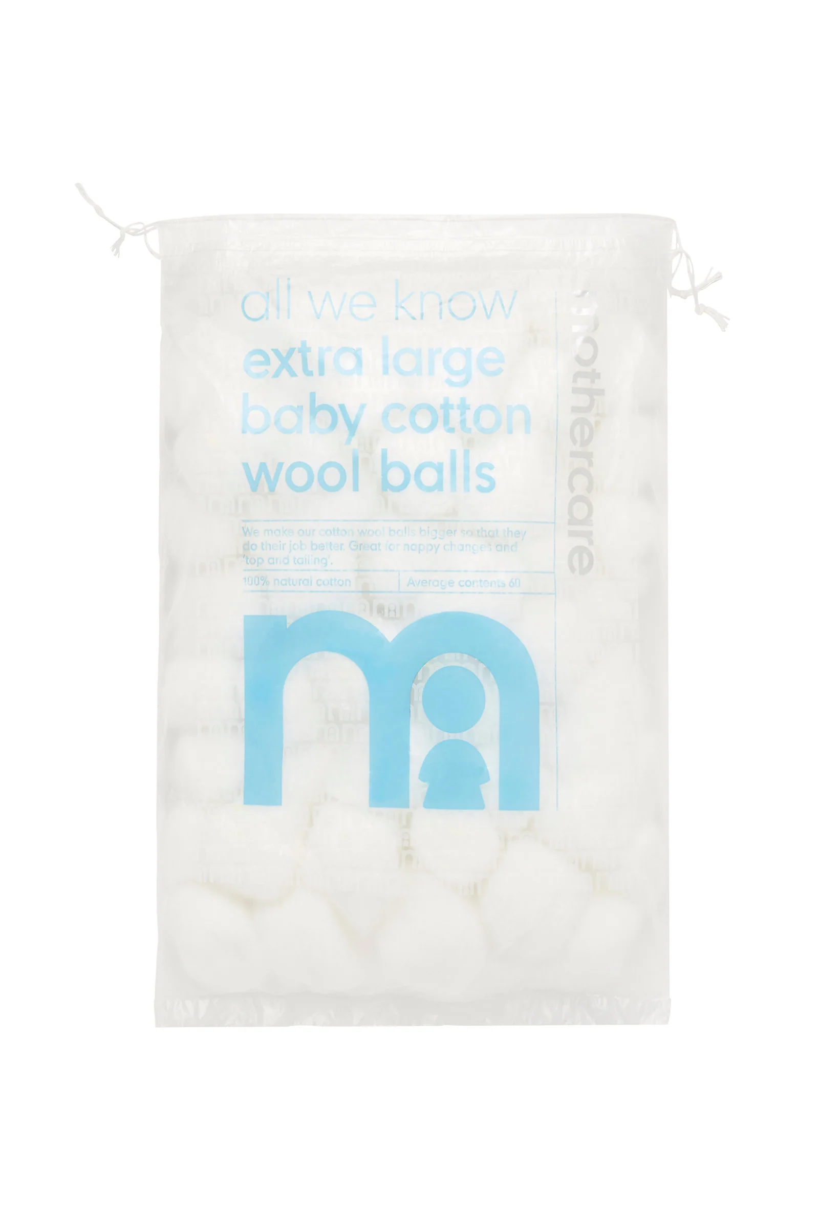 Mothercare Extra Large Cotton Wool Balls - 60 Pack - Image 3