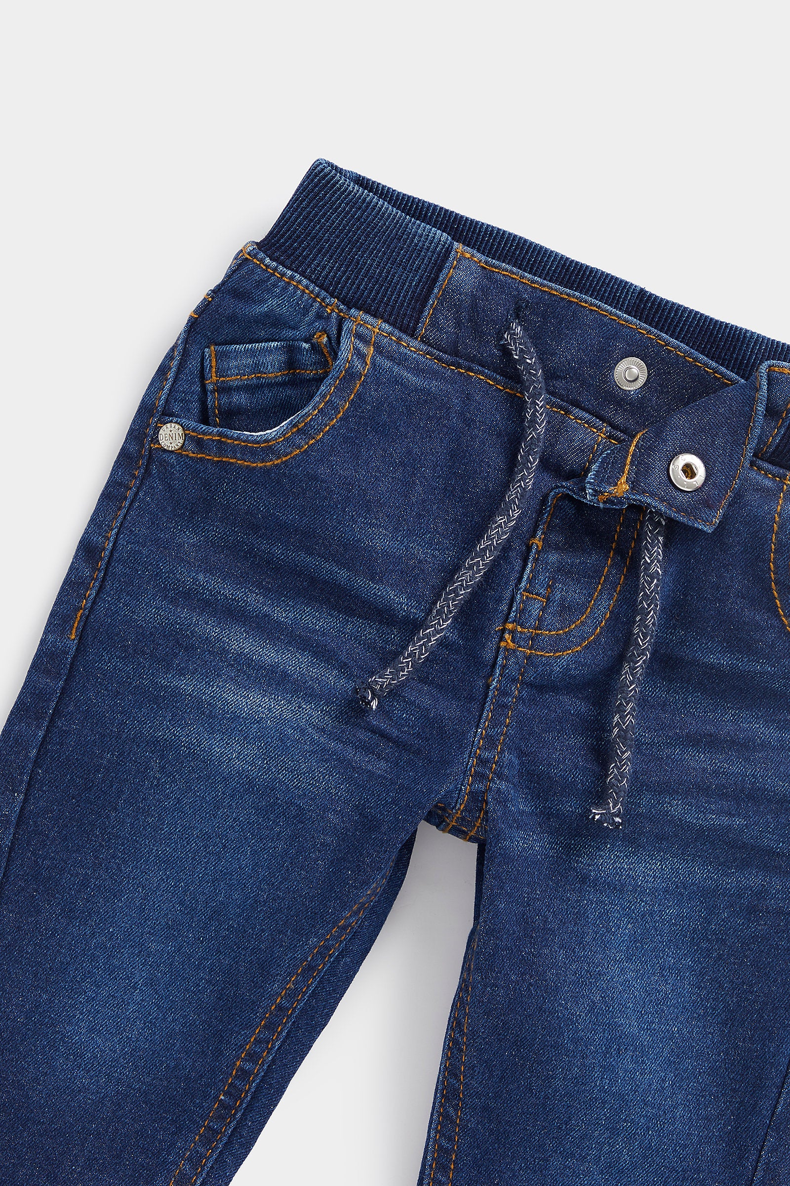 Mothercare Dark-Wash Rib Waist Jeans - Image 5