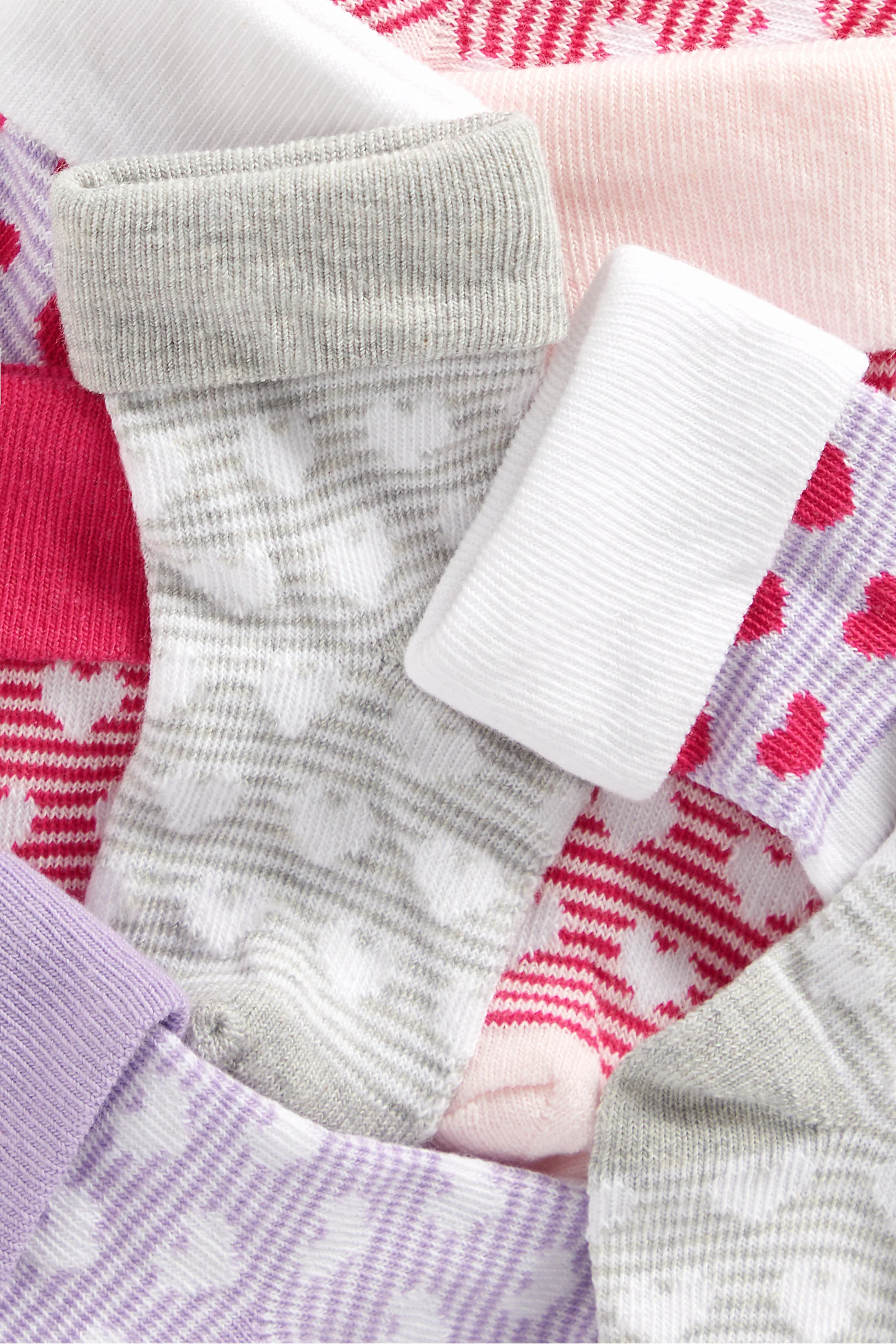 Mothercare Heart Turn-Over-Top Socks - 5 Pack - Image 3