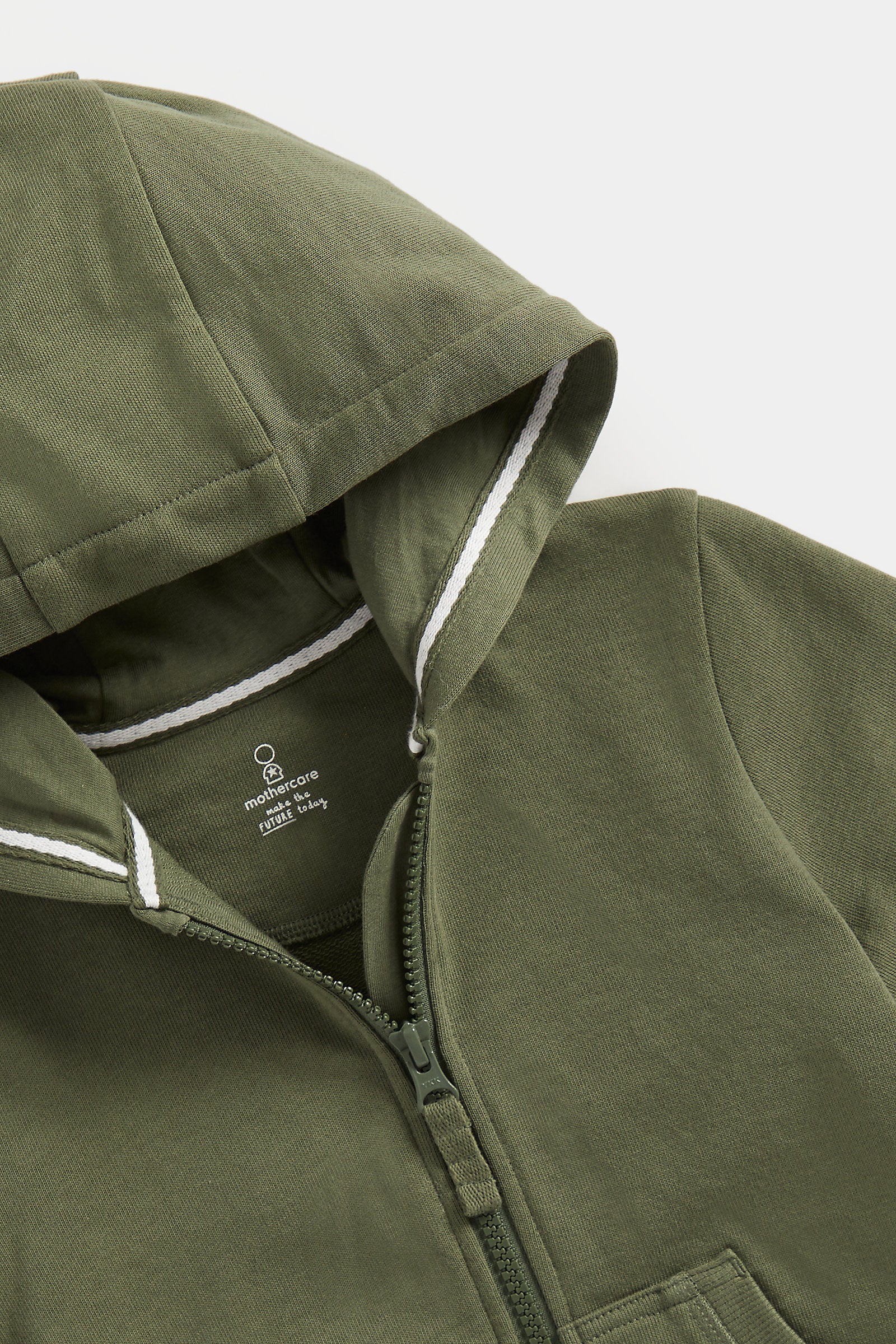 Mothercare Khaki Zip-Up Hoody - Image 3